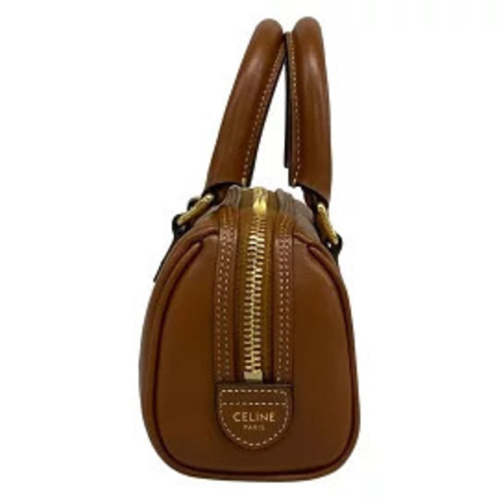 Celine Triomphe Boston Handbag Tan Brown - Picture 3 of 5